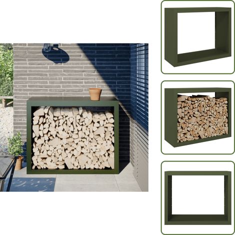 vidaXL Portant de bois de chauffage vert 100x40x80 cm acier (1/5)