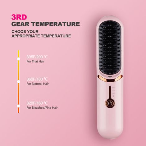 Minkurow – Brosse soufflante chauffante sans fil – 3 réglages de chaleur – Technologie de répartition uniforme de la chaleur – Pour tous types de cheveux