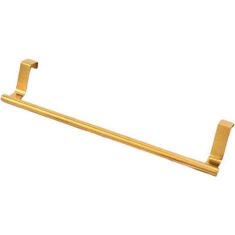 Hanging kitchen towel rack, 23.5 cm, gold stainless steel, no drilling required, for cupboard door (1/5)