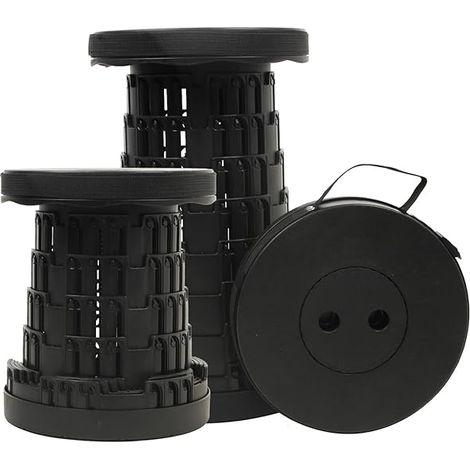 Tabouret Pliable Réglable - Hauteur Ajustable 6 à 45 cm - Léger 1,15 kg - Pour Camping Randonnée Pêche Barbecue Intérieur Extérieur - 1 Pièce (1/3)