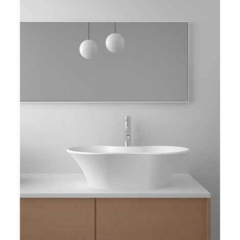 Lavabo ovalado independiente Blanco mate - Kindu