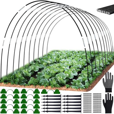 30 Arceau, Fibre De Verre, Durable, Connecteur, Clip, Pour Serre Tunnel Jardin (1/5)