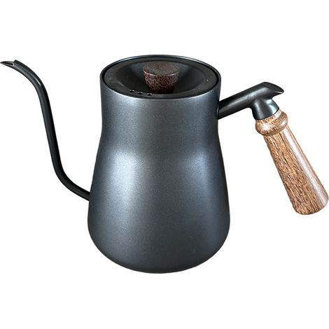 1 cafetière à filtre Divers accessoire de portail, bec verseur col de cygne, acier inoxydable, poignée en bois, 850 ml (1/5)