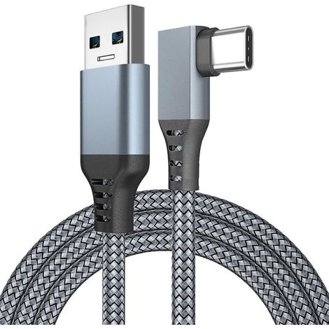 Câble Link pour Oculus Quest 2, charge rapide et transfert de données PC USB-C 3.2 Gen1 5Gbps, câble de chargement PD pour casque VR, gris, 3 mètres (1/5)