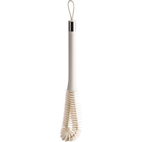 Brosse de Nettoyage pour Bouteilles et Biberons, Manche Long pour Récipients Profonds, Gris