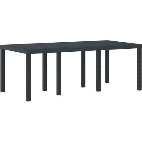 vidaXL Mesa de jardín ratán sintético gris antracita 200x100x73 cm (1/5)