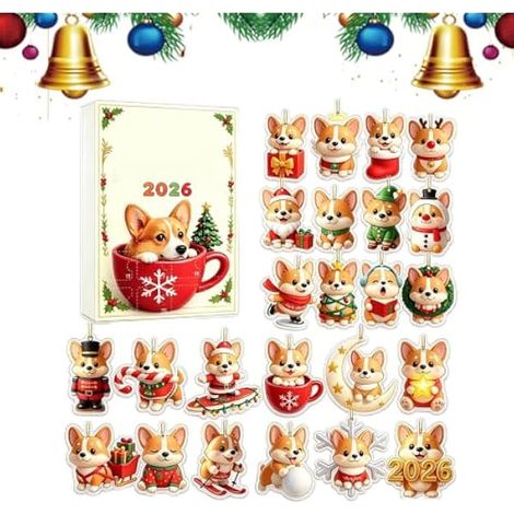 Calendrier de l'Avent de Noël Déco de Noël en Acrylique 2D 24 Jours Chat (1/5)