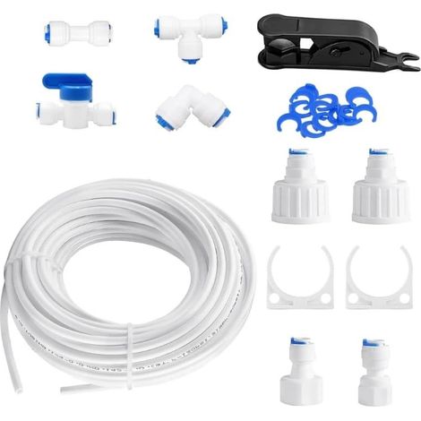 Irovami Ensemble de tuyaux d'alimentation en eau universels de 15 m pour réfrigérateur et appareils de cuisine