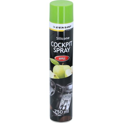 Spray Cockpit 750ml Pomme DUNLOP - Nettoyant Tableau de Bord Auto, Parfum Pomme Longue Durée, Protège & Entretien Intérieur