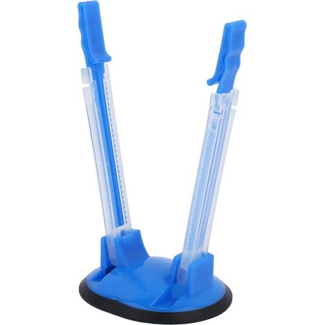 Porte-sachets de cuisine anti-dérapant avec pince réglable pour une ouverture mains libres (Bleu) (1/5)