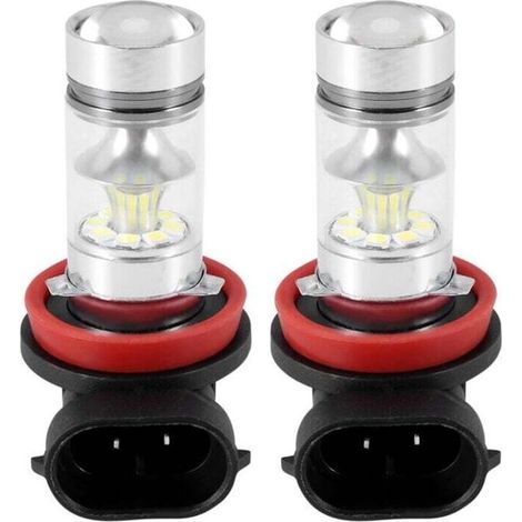 2X Ampoule LED H8 H11 H16 6000K Blanc 100W Haute Puissance Pour Feux Antibrouillard Et Diurnes (1/5)