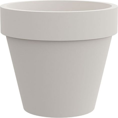 Vaso Rotondo Design Classico Indoor e Outdoor Tera Standard One Chalk Ø40 cm in Plastica Bianco Gesso