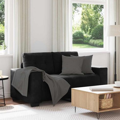 Zweisitzer-Sofa Schwarz 160x77x82 cm Samt