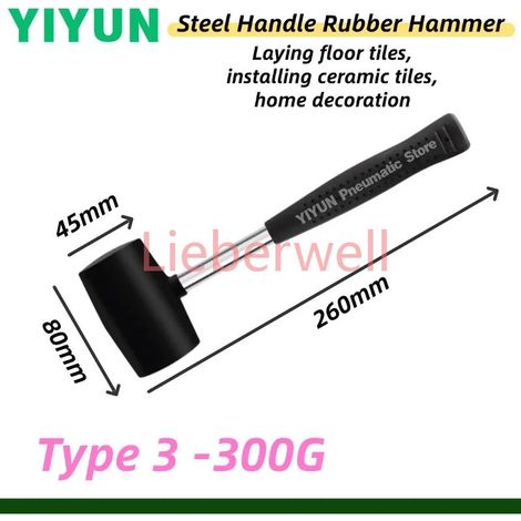 Rubber Mallet with Non-Slip Handle for Tile Installation, Multifunctional Rubber Hammer for Interior Decoration, Woodworking and DIY (1/5)