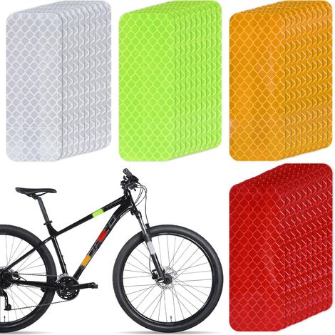 Lot de 40 réflecteurs autocollants de vélo - 3 x 8 cm - Autocollant - Bande réfléchissante de sécurité - Étanche - Pour vélo, moto, poussette, casques (1/5)