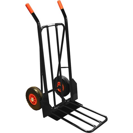 Hailo – Diable de chantier professionnel 365 kg – Acier avec plateau extra large – Roues en polyuréthane 250 mm – Pour transport matériaux lourds (1/5)