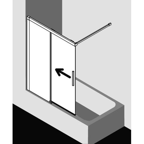 Kermi Porte coulissante Nica H2R 1200x 1500 BV : 1175-1200 SIHG verre trempé Opaco (1/3)