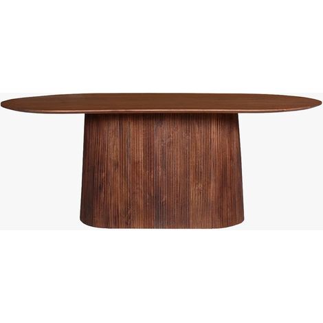 MIGUEL XL Table à manger ovale en bois de manguier brun clair 230 cm (1/5)