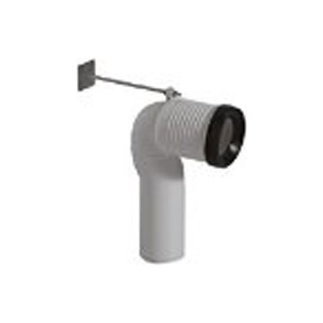 Curva tecnica per vaso traslato con scarico a terra da 6 a 14 cm (1/2)