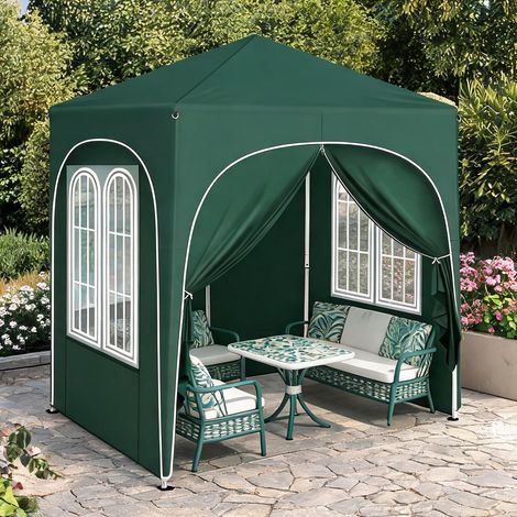 Gazebo de jardin 2 x 2 m vert avec toit anti-UV et imperméable (1/5)