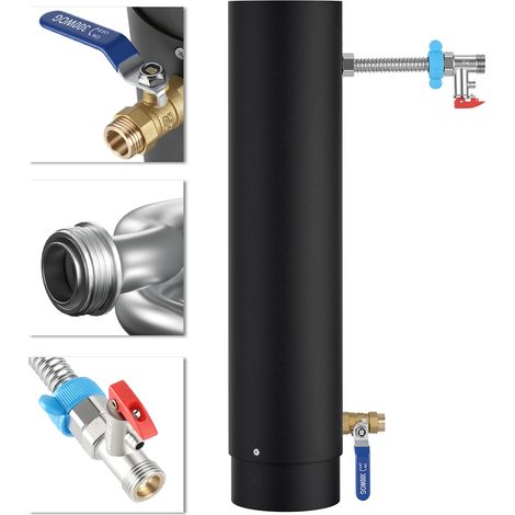 TolleTour Tubo de estufa con serpentín calefactor de acero inoxidable 12 cm de diámetro 52,5 cm de altura para agua caliente y calefacción doméstica (1/5)