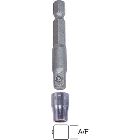 Trend Snappy Square 1/4 Drive Nut Driver Socket Drill Attachment 50mm SNAP/SDA/1 (1/3)