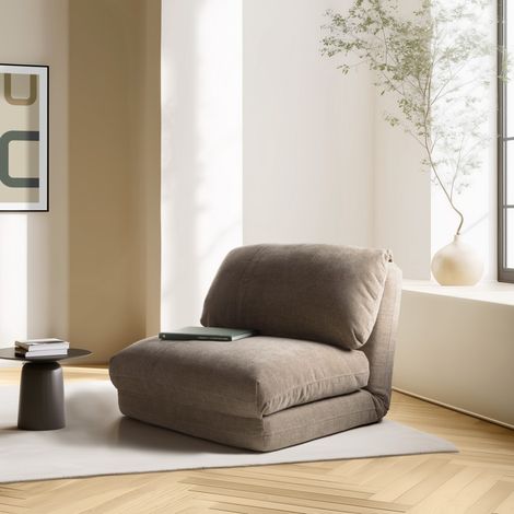 ANGELE - Chauffeuse 1 place convertible tissu couleur gris (1/5)