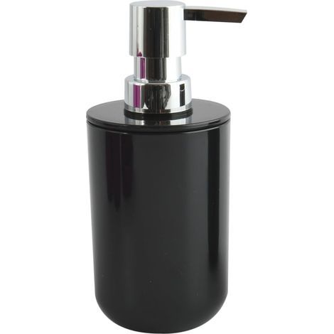 Seifenspender, schwarz, robustes PS, Ø 7 x 18 cm, 0,24 l, für Badezimmer