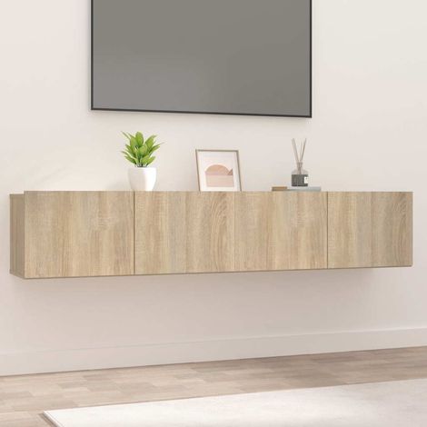 vidaXL Mobili TV 2 pz Rovere Sonoma 80x30x30 cm in Legno Multistrato
