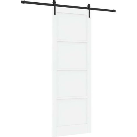 Maison Exclusive - Schiebetür Weiß und Schwarz 83 x 232 cm Massiv