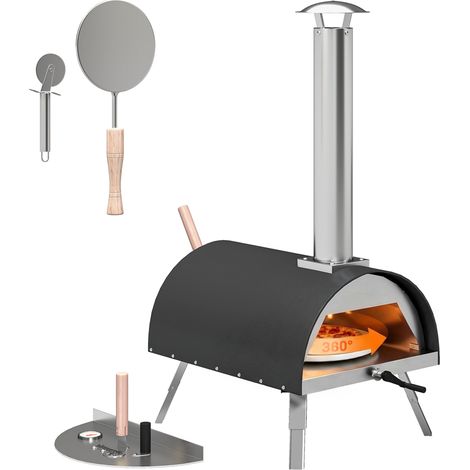 Black Stainless Steel Folding Wood Pellet Pizza Oven for Garden (1/5)