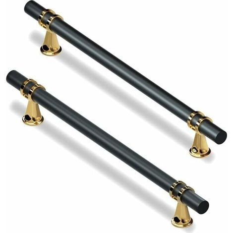 Poignée De Meuble - 7,5 Pouces - Alliage De Zinc - Finition Mat Noire - Fixation Standard 192 Mm - Lot De 5 (1/5)