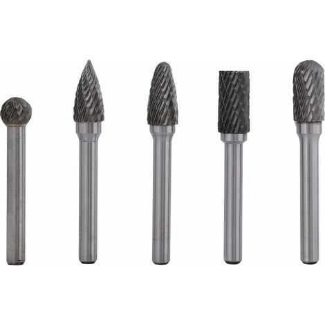 5 Fraises en Acier au Tungstène Meulage Fraise 6mm Tige 10mm Tête Fraise Rotative Kit Fraises Rotatives en Carbure de Tungstène Fraises en carbure extrêmement polyvalentes (1/5)