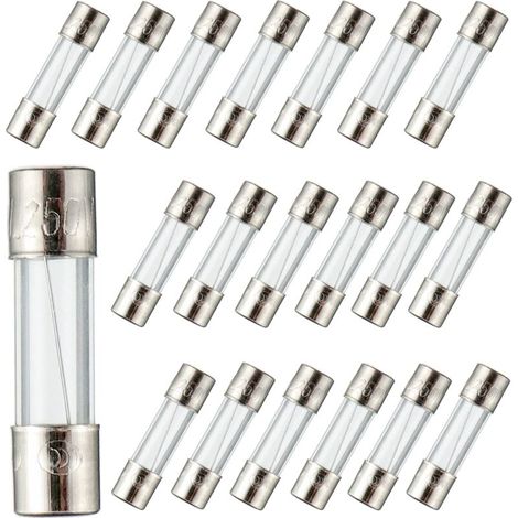 250V 5x20 mm 5A 250V Schnellschmelzsicherungen 5 Ampere 250 Volt 0,2 x 0,78 Zoll Glasrohrsicherungen (20er-Packung) (1/4)