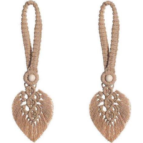 Lot de 2 embrasses de rideaux bohèmes, pour décoration intérieure et extérieure, marron (1/5)
