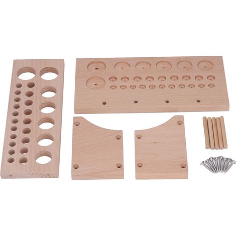 Werkzeughalter aus Leder, 3 Fächer, 27 Löcher, DIY-Werkzeugständer aus Holz für Lederarbeiten und Aufbewahrung (1/5)
