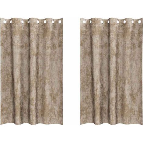 Rideaux en velours 2 pcs Champagne 175 x 140 cm Velours (1/5)