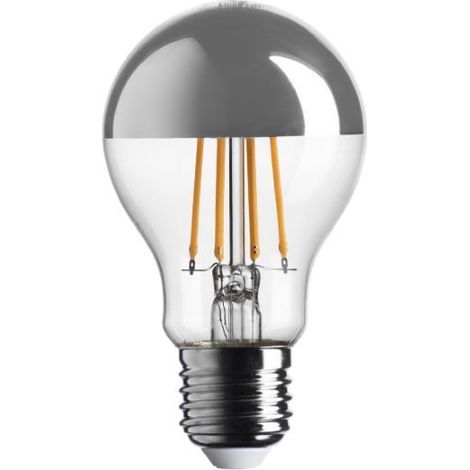 LAMPADINA GOCCIA CUPOLA ARGENTATA LED 7W LUCE CALDA 2700K 680LM E27 BOT (1/2)