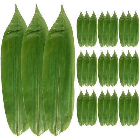 100 feuilles décoratives pour sashimi, tapis à sushi, ornement pour restaurant, feuilles de bambou : (1/4)