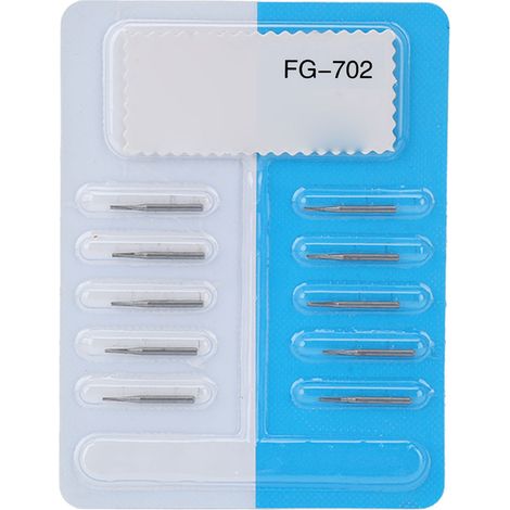 10 pièces Fraises Dentaires en Acier Tungstène pour Pièce à Main à Grande Vitesse 702 (1/5)