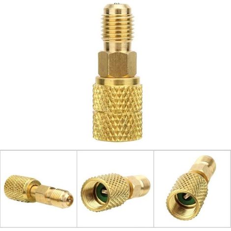 Adaptateur femelle R410A, raccord de tuyauterie CVC SAE en cuivre, adaptateur de climatisation 1/4 pouce SAE mâle vers 5/16 pouce (1/3)