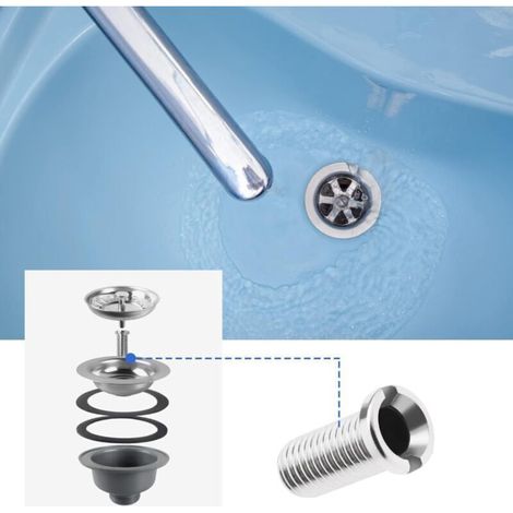 Ulisem Lot de 2 raccords filetés en acier inoxydable 304 pour bonde de lavabo, 45 mm (1/4)