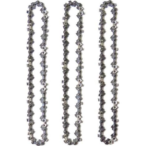 Chaine tronconneuse Lot de 3 Chaînes de Tronçonneuse pour Guide-Chaîne de 16" (40 cm), 3/8" 1.3mm 56 Maillons d'Entraînement, Faible Rebond, Compatibles avec Einhell, McCulloch, Black & Decker (1/4)