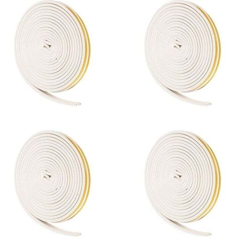 4 joints d'étanchéité pour portes et fenêtres, bande d'étanchéité autocollante en mousse Bande d'isolation phonique EPDM type D (5 m) (1/4)