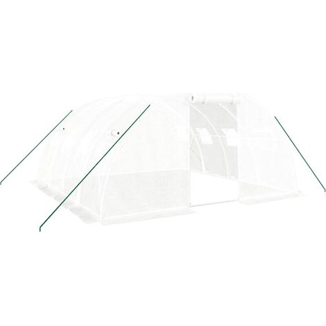 Serra tenda riparo piante fiori ortaggi con struttura in acciaio 16 m² 4 x 4 x 2 m bianca 020044549