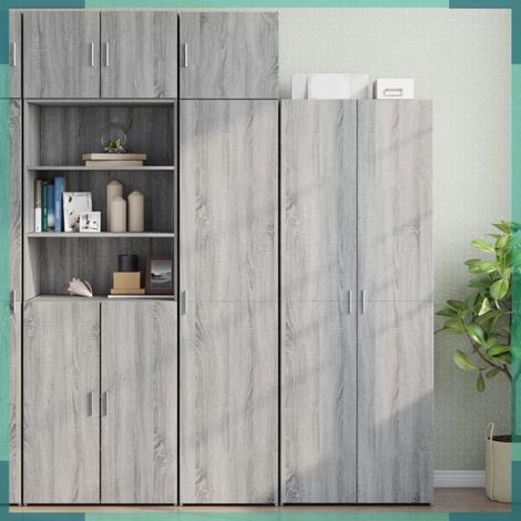 846108 Armoire murale sonoma gris 45x42,5x40 cm bois d'ingénierie (1/5)