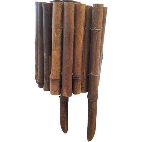 Linxor – Bordure à planter en bambou 100 x 20 cm – Bois foncé – Installation facile avec piquets – Résiste aux variations de température (1/3)