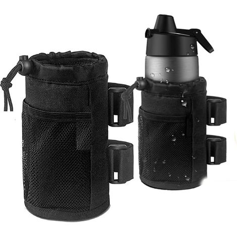 Sollbry 2 Pièces 12-32oz Porte Gourde Velo sans Vis Bidon Porte Velo avec Poche en Maille Porte Gourde Bouteille Vélo Guidon Poussette Porte Gourde Scooters (1/5)