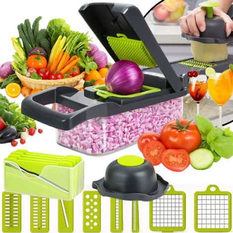 Affettatrice, grattugia, grattugia per frutta e verdura, set multifunzionale 13 in 1 (1/5)