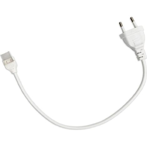 Cable 30cm con conector plano y clavija EU para tiras LED 12mm